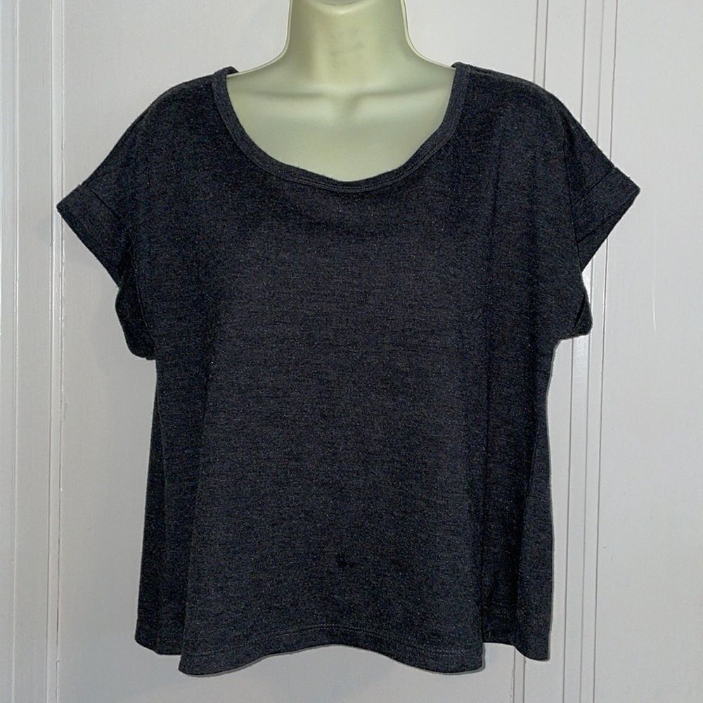 mark. brand dark gray‎ cap sleeved thick knit T shirt